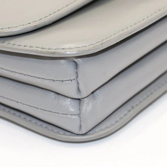 Balenciaga B Small Shiny Leather Handbag - Grey - Picture 6 of 15